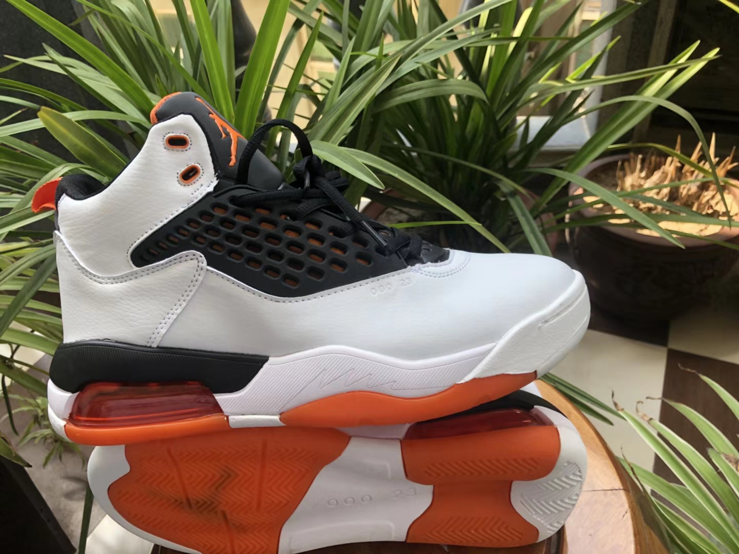 Air Jordan Maxin 30th White Black Orange Shoes - Click Image to Close